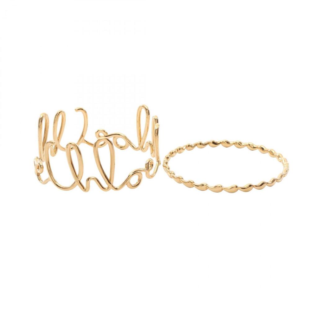 Chloé Chloe Iconic 2-piece bangle accessory set, gold plated (GP), women's, t...